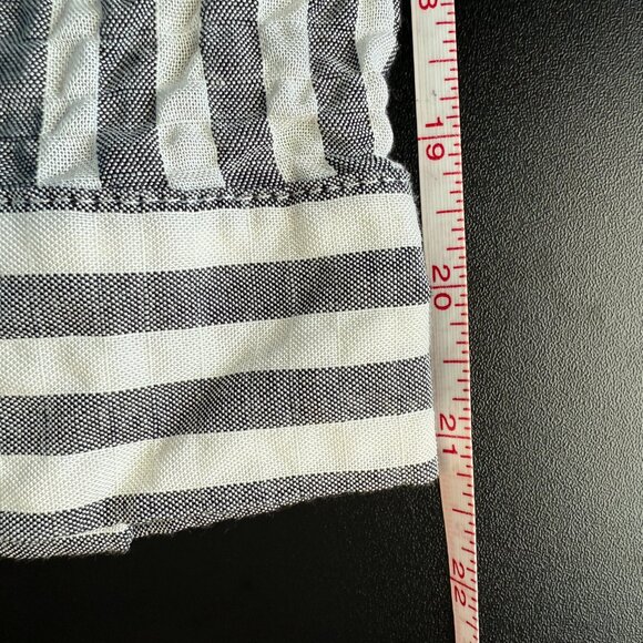 Jane & Delancey Womens 10 Shirt Blouse Tunic Gray White Stripe Button 2X Preppy - Picture 6 of 9